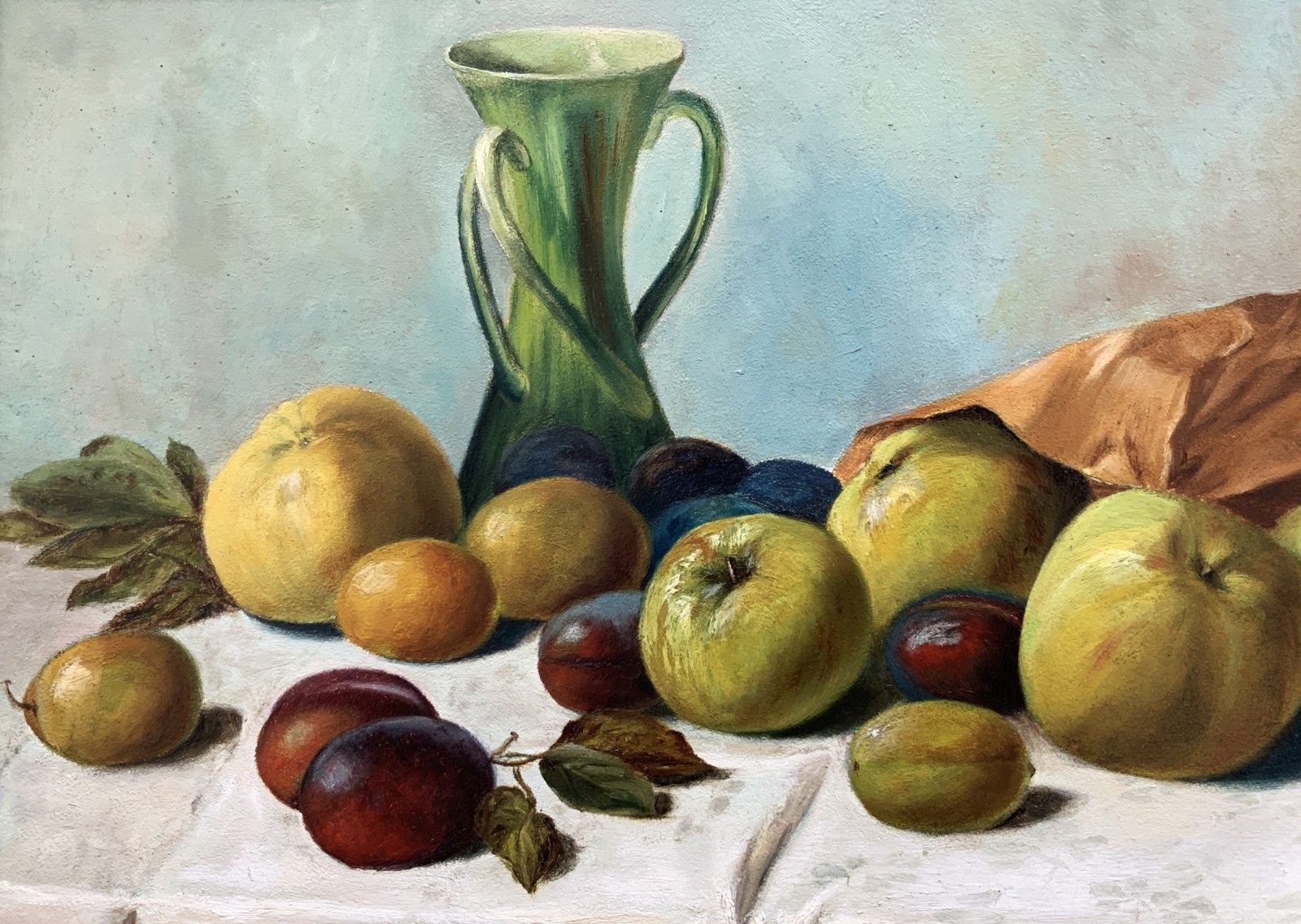 Museum Quality Still Life Oil Painting Edwardian Antique Signed Original (3of3) photo Art