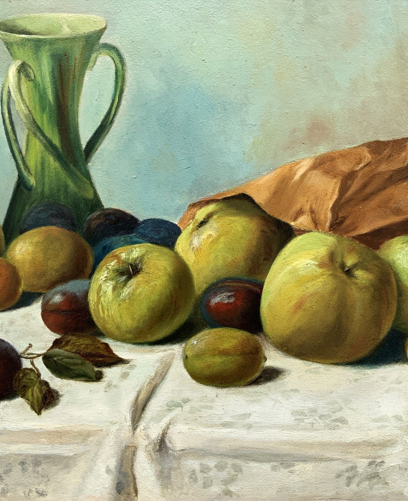 Museum Quality Still Life Oil Painting Edwardian Antique Signed Original (3of3) photo vinterior