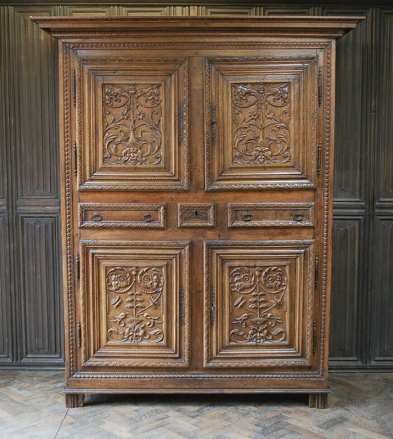 3393.0 Antique French Housekeepers Cupboard photo