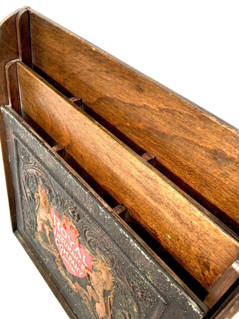 Antique Advertising  Royal Insurance Company Ltd Countertop Leaflet Holder Rack. photo 122.0