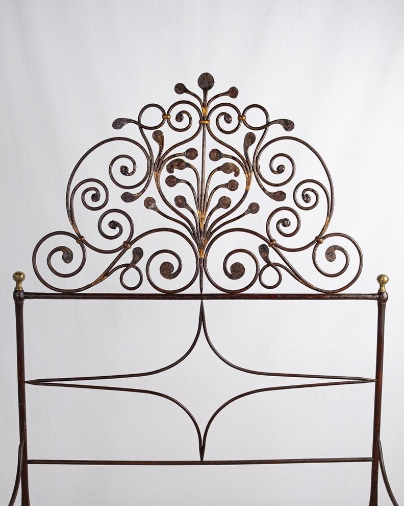 photo buy Genoese Peacock Tail Bed In Painted Wrought Iron, Italy, Early 19th Century