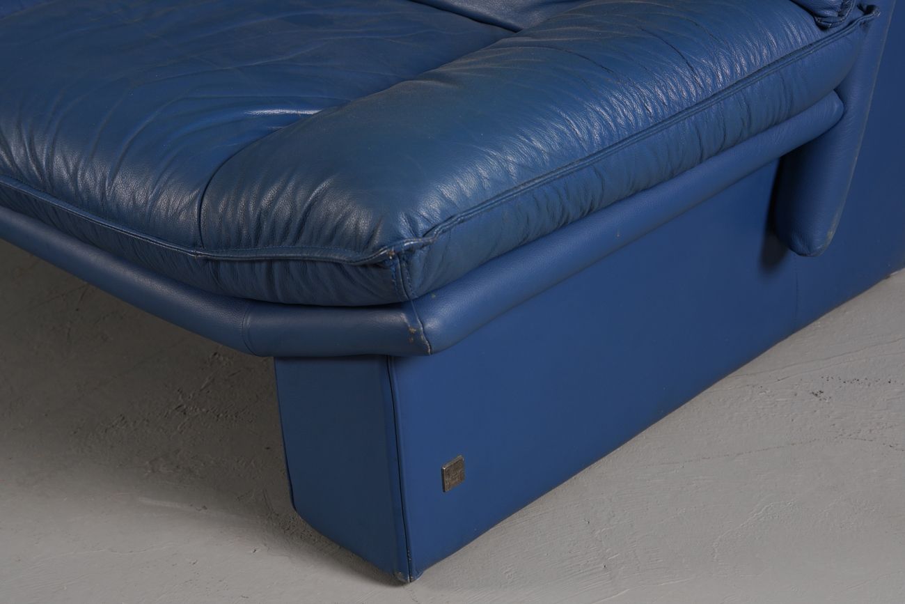 Nicoletti Salotti Post Modern Leather Sofa, Italy 1980’s photo vintage