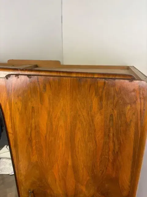 photo buy 1950's Vintage Walnut Veneered Wardrobe