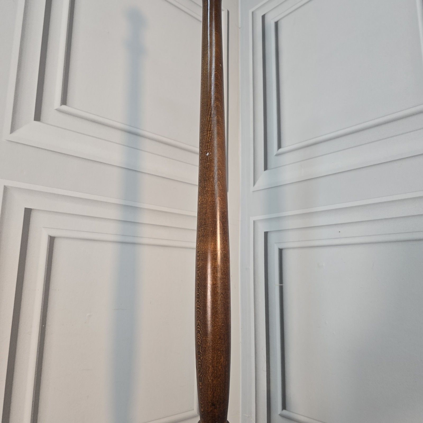 Lighting Vintage Oak Standard Lamp Turned Wooden Fluted Floor Light For Rewire Retro photo