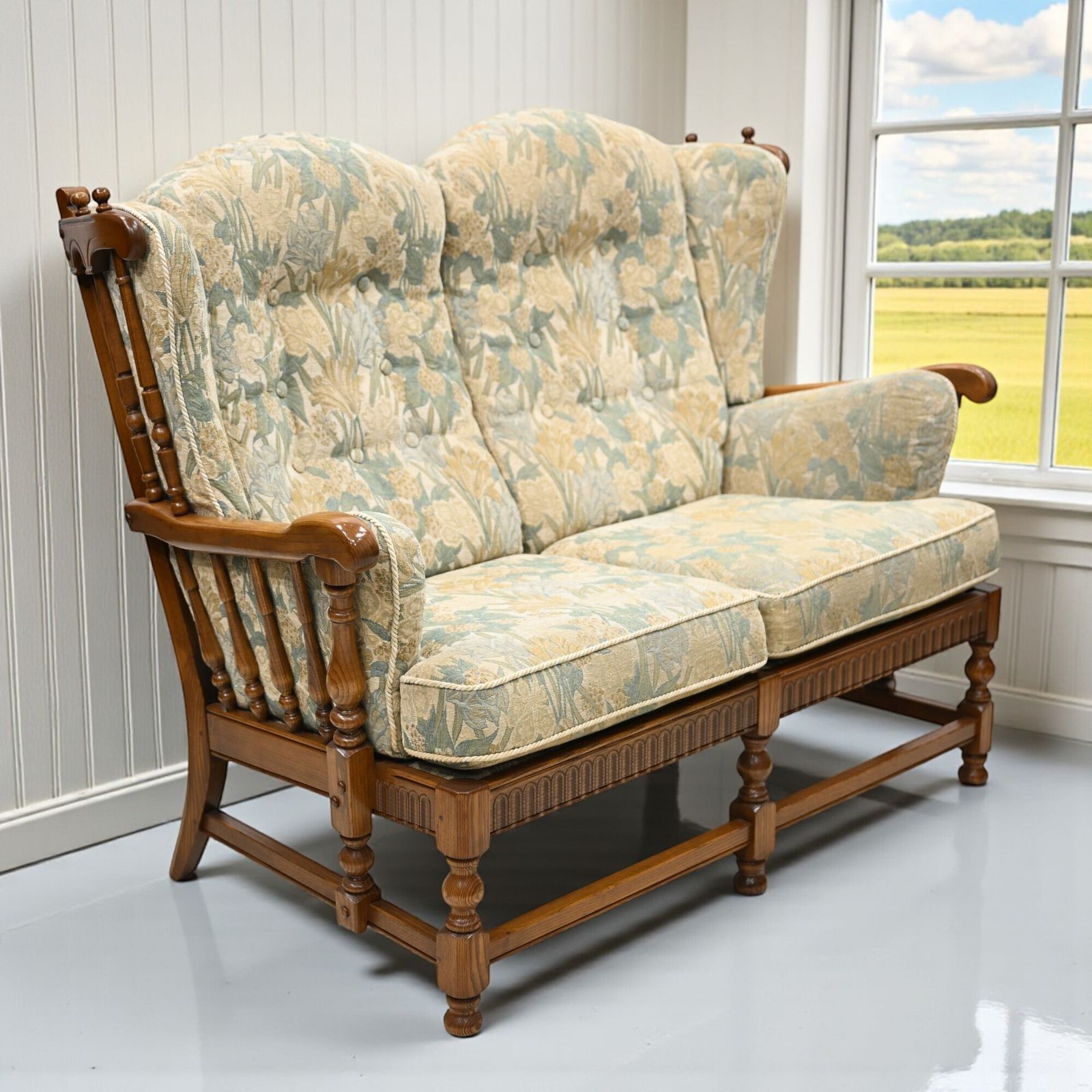 Ercol Cloister 2str Sofa Golden Dawn 2 Seater #932/2 Gold Badge Free Uk Delivery