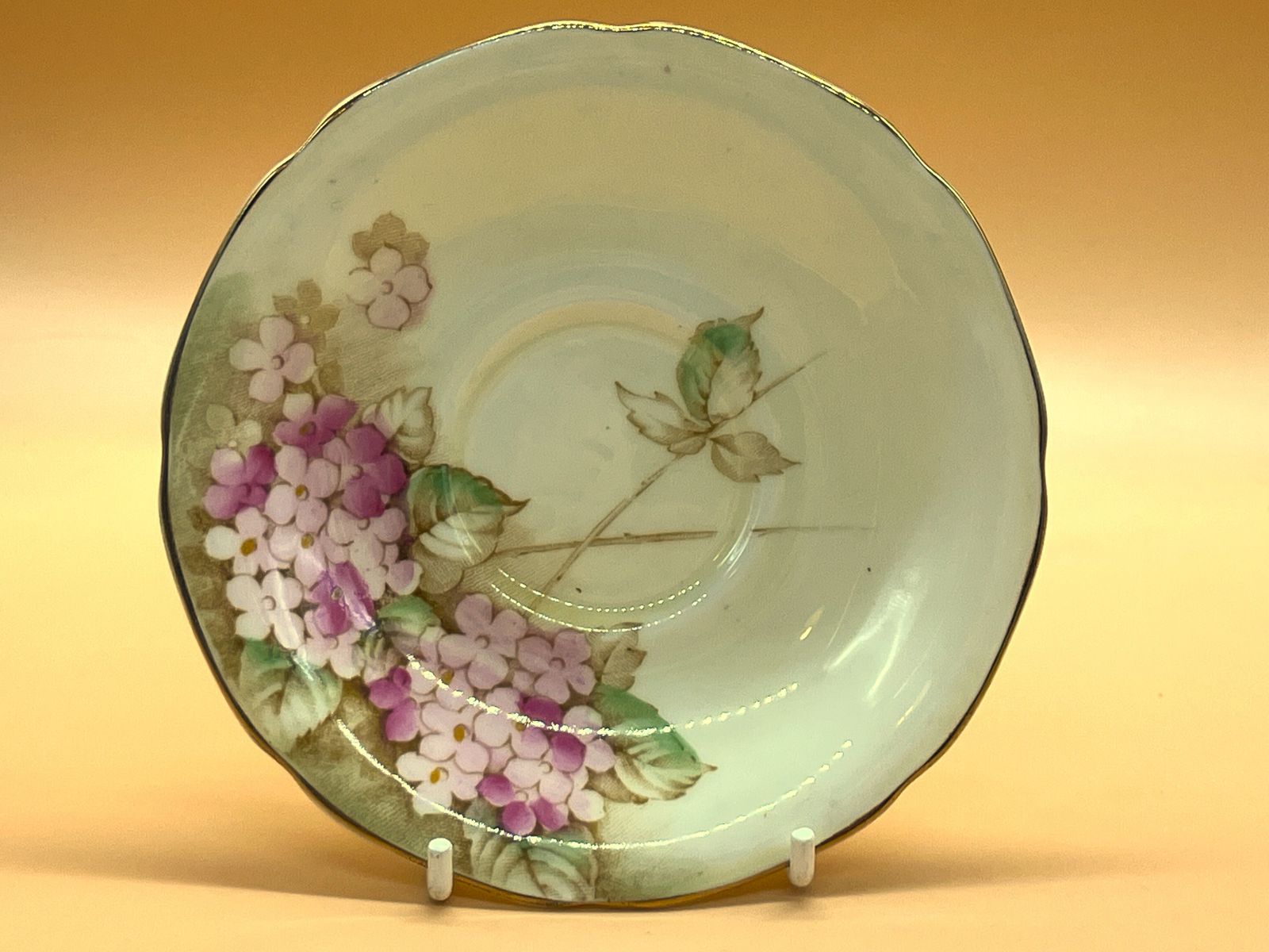 Paragon Double Warrant Queen Mary Pink Yellow Hydrangea Chintz Cabinet Cup & Saucer Duo. photo furniture