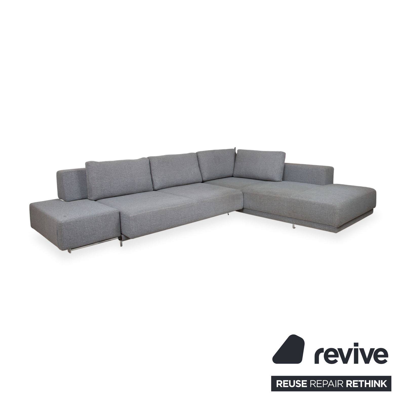 Walter Knoll Big Blue Stof Hoekbank Grijs Manuele Functie photo Meubels