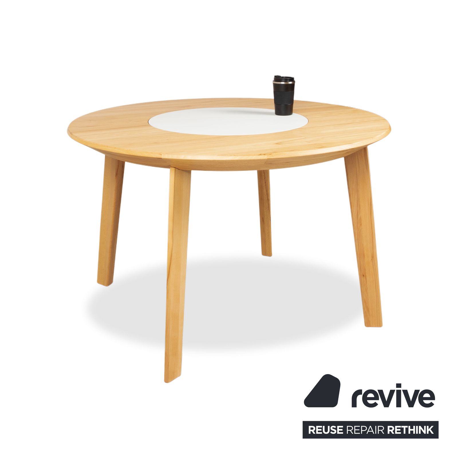 Table à manger Team 7 Miro en bois, marron, avec plateau rotatif, 120 x 120 cm photo Mobilier