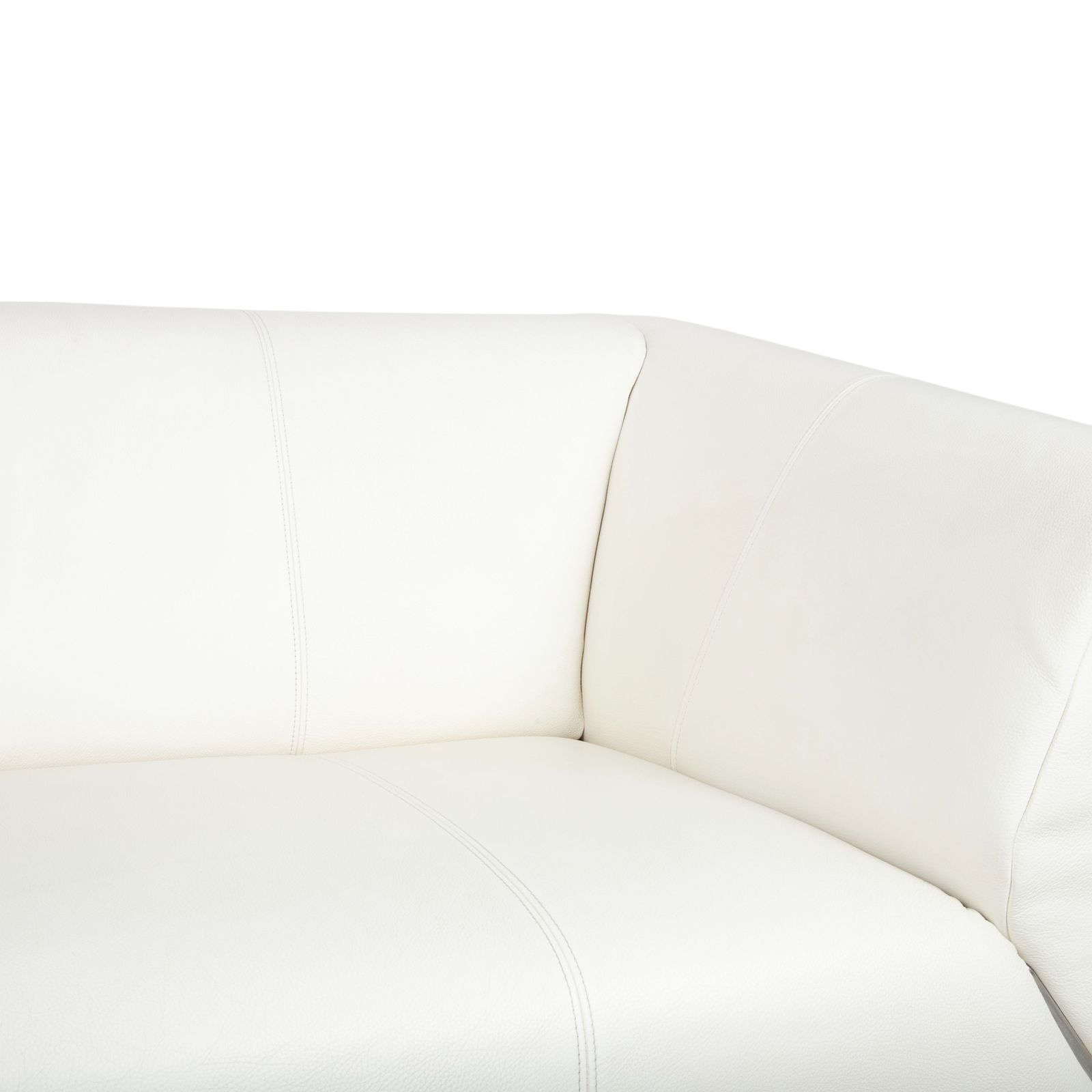 Rolf Benz 322 driezitsbank – leer, wit/crème photo Meubels