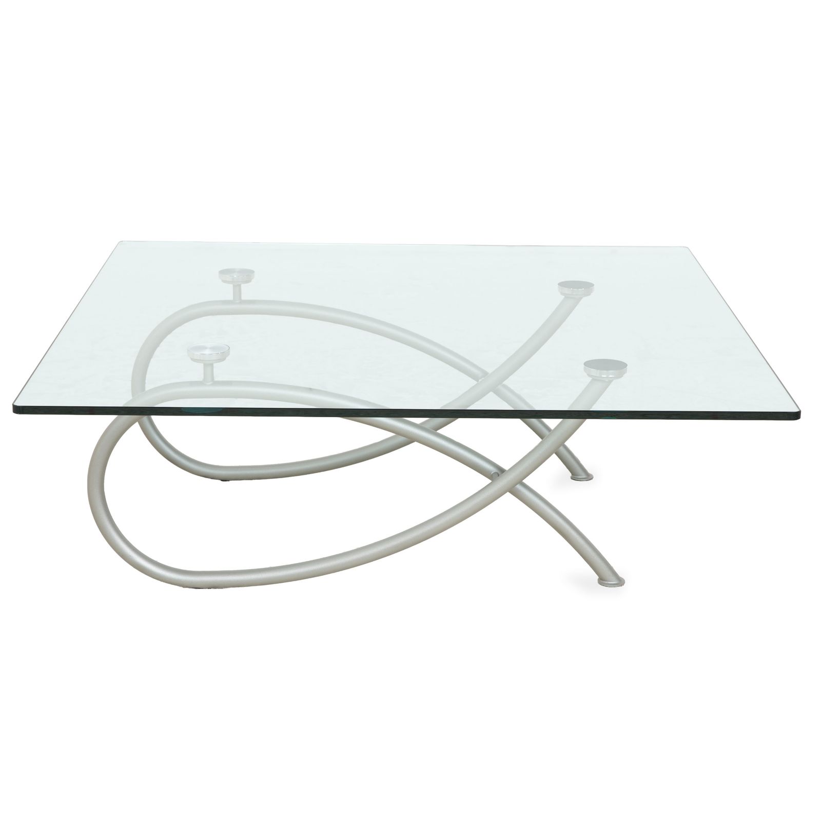 Table basse Rolf Benz en verre, argentée photo vintage