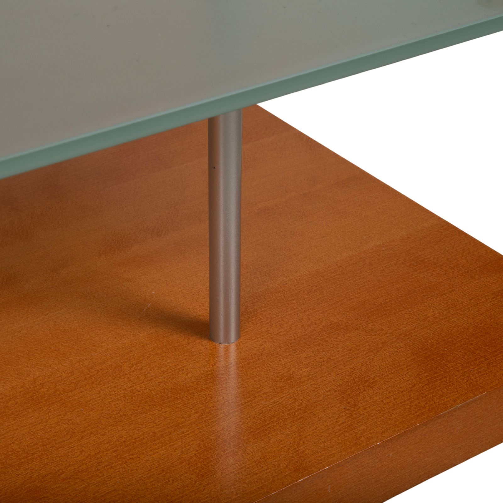 Table basse Ligne Roset en bois et verre, poirier brun, 120 x 78 cm photo for sale