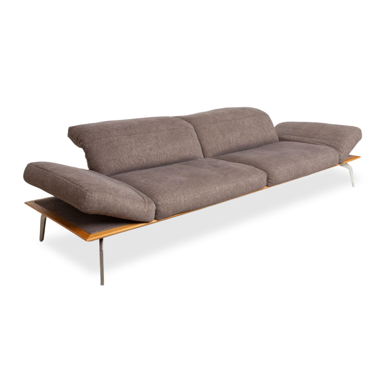 Canapé 3 places Musterring MR 495 en tissu, gris taupe brun, fonction manuelle photo for sale