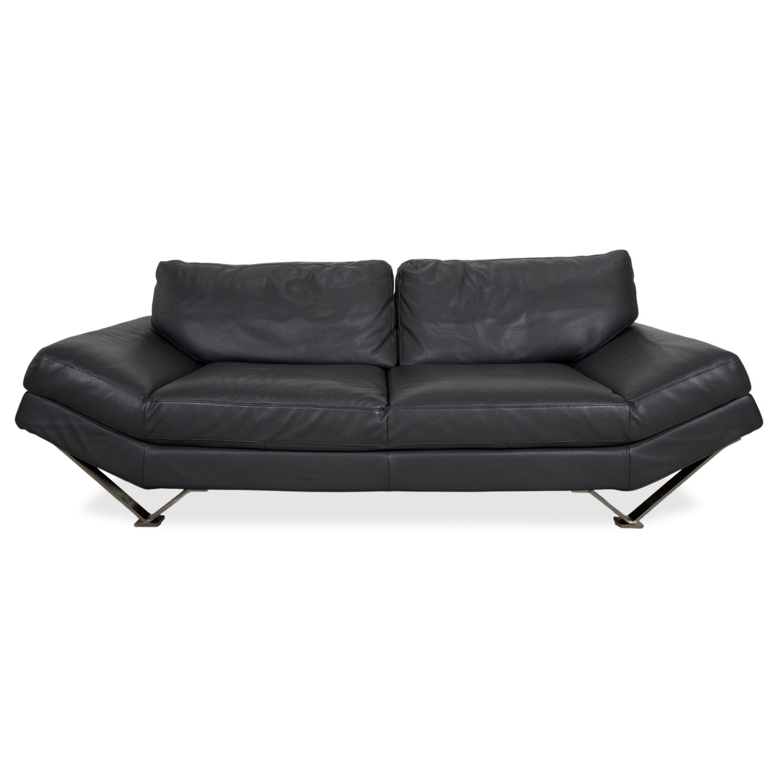 Canapé 2 places Natuzzi Relevé en cuir noir