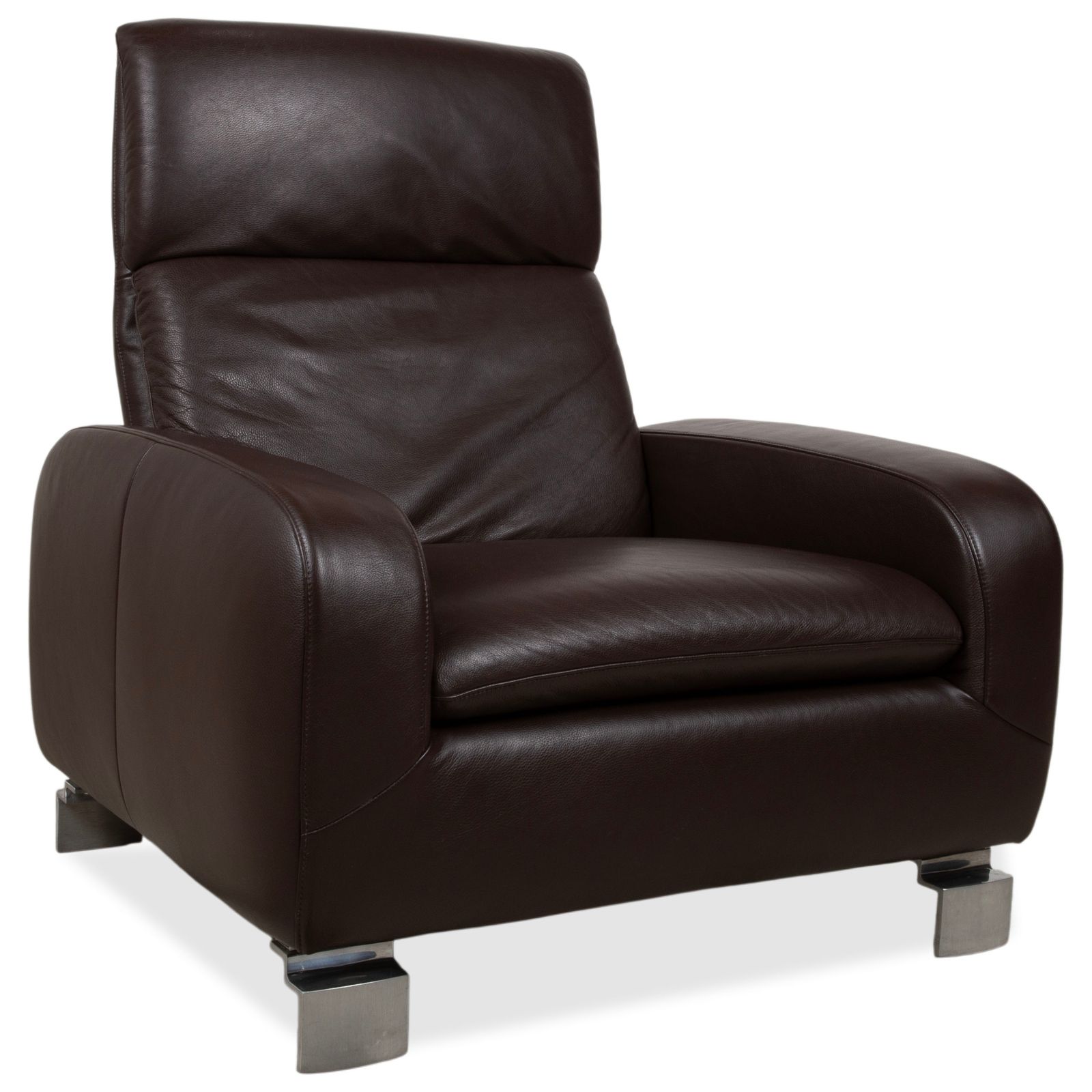 Fauteuil en cuir Willi Schillig brun