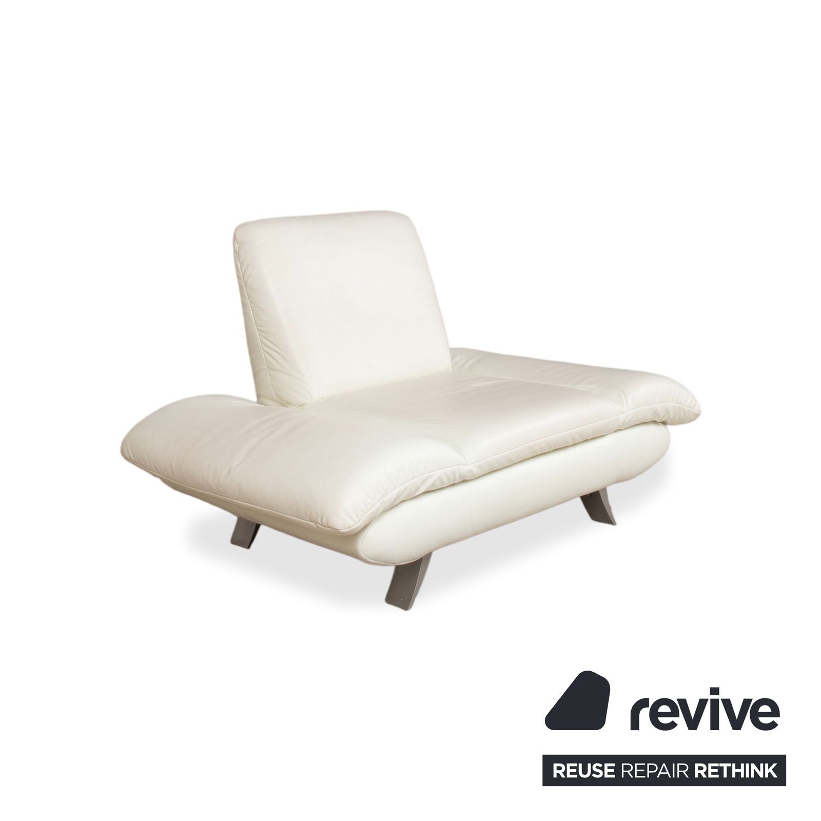 Fauteuil Koinor Rossini en cuir blanc crème, fonction manuelle photo 1117.0