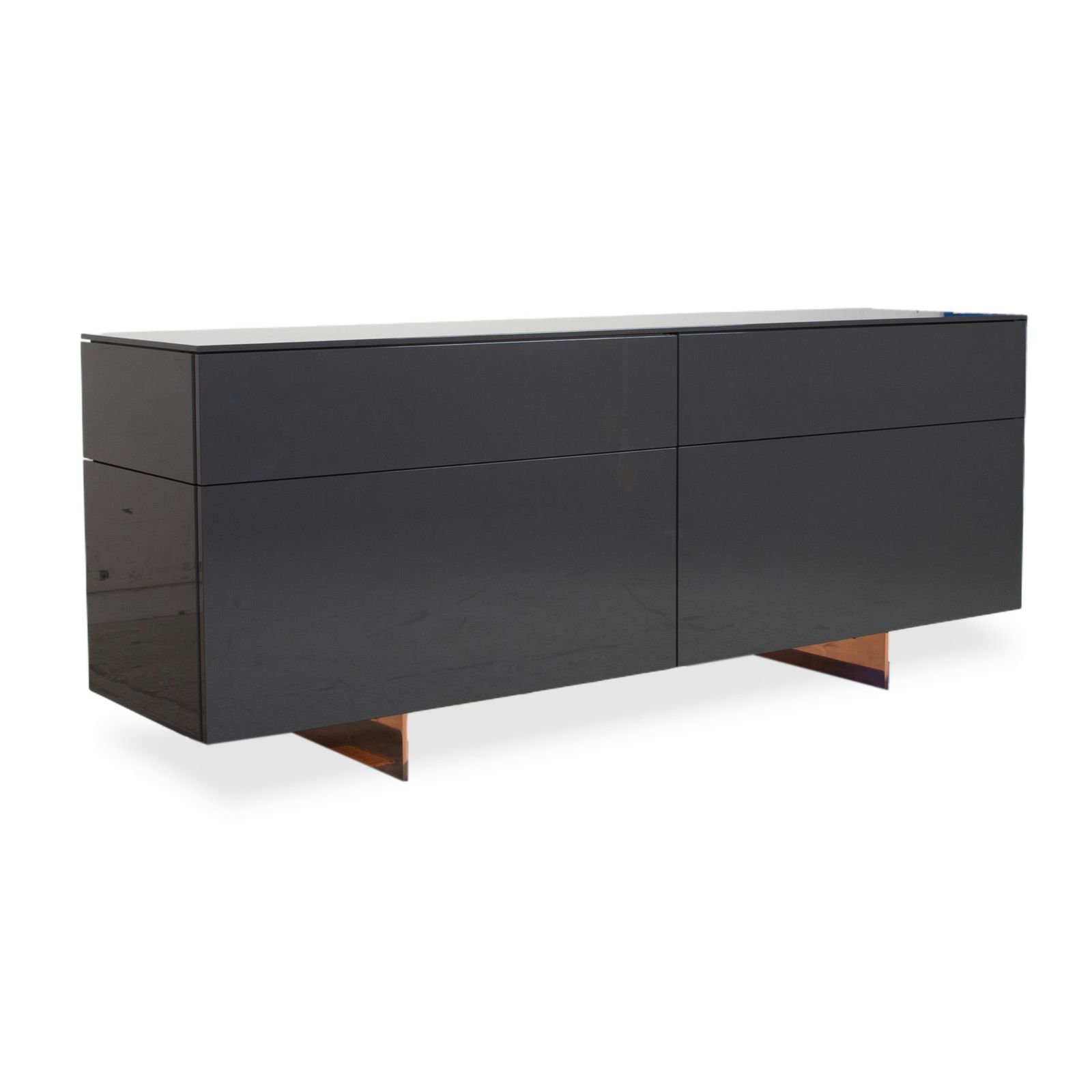 Buffet Interlübke Cube Change en bois, gris anthracite laqué brillant photo for sale