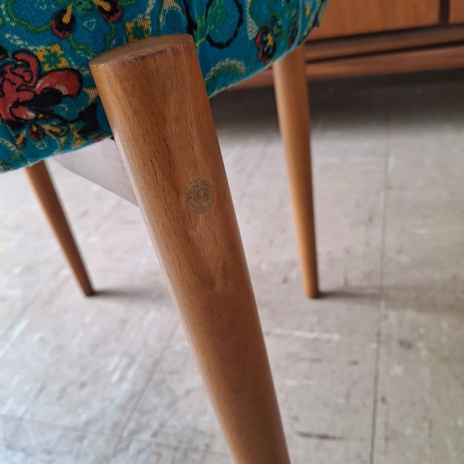 Furniture Fab Vintage Mid Century Vanity Dressing Table Stool Model 55 Gdr Turquoise Blue photo