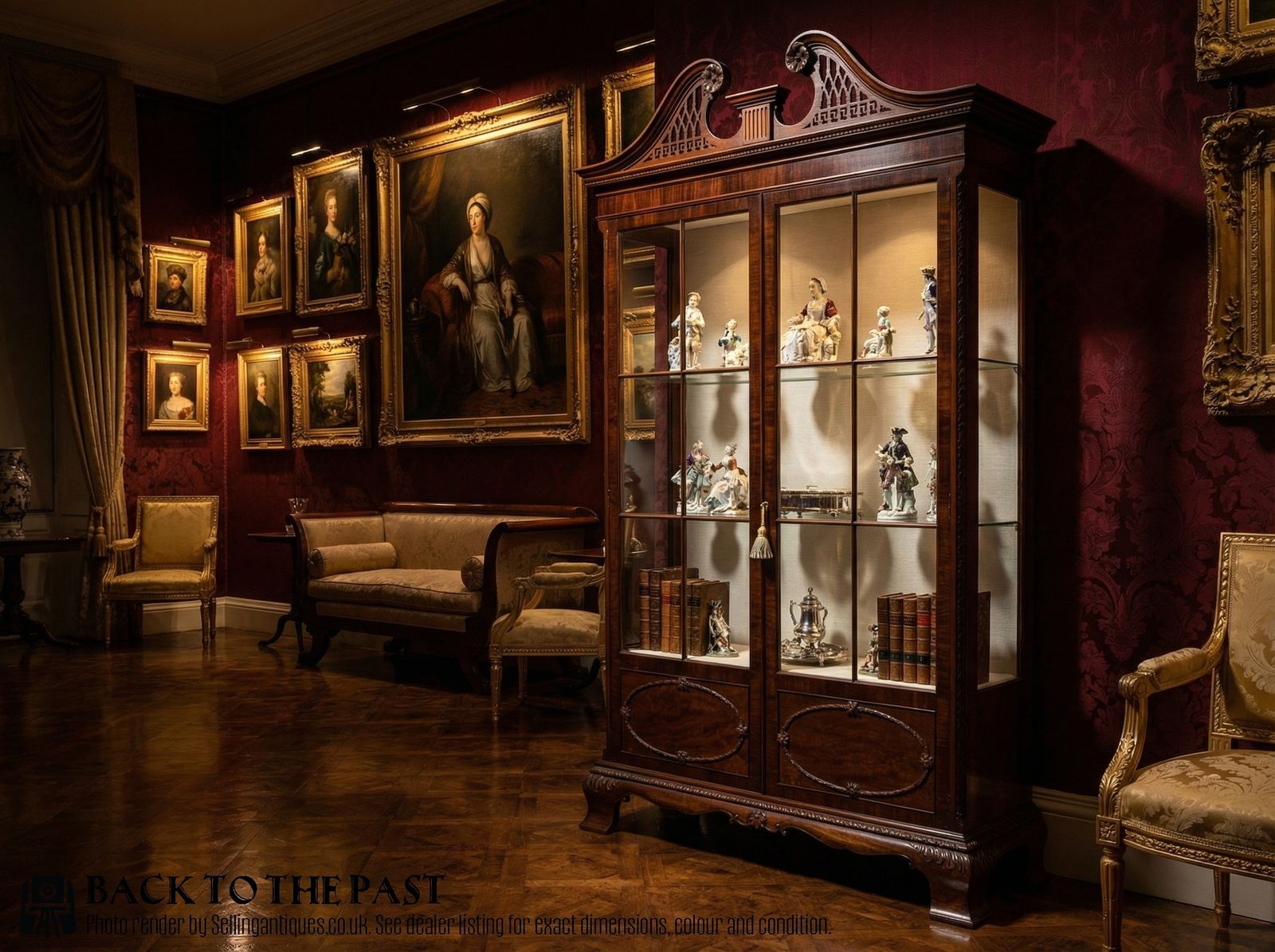 Chippendale Stye Mahogany Display Cabinet photo furniture