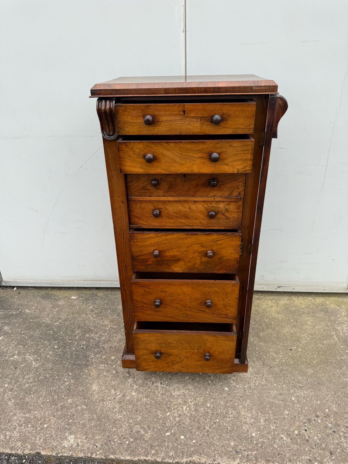 photo furniture Victorian Mahogany Wellington Chest Of Drawers With Secretaire
