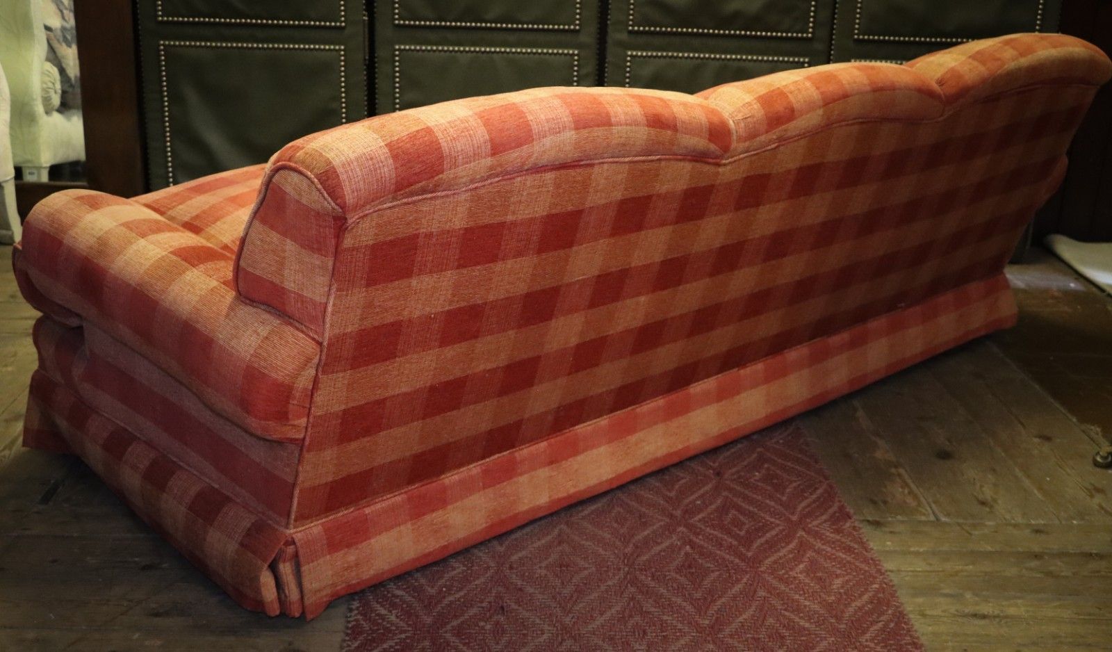 photo furniture George Smith Large 3 Seater Signature Short Scroll Arm Sofa Gingham Rrp£12000 🚚