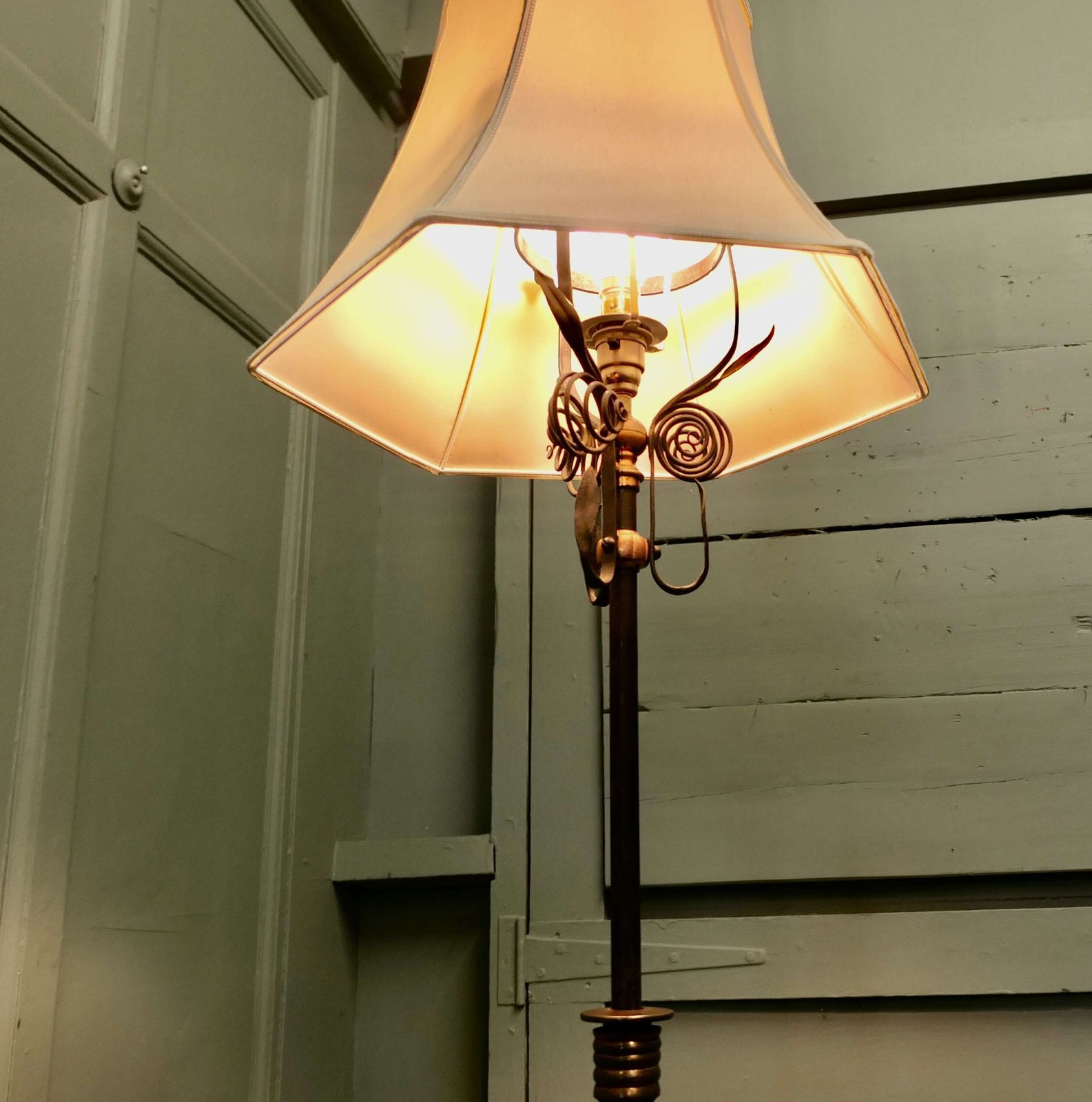 Decorative Wrought Iron Telescopic Floor Lamp This Is A Very Unusual Piece photo furniture
