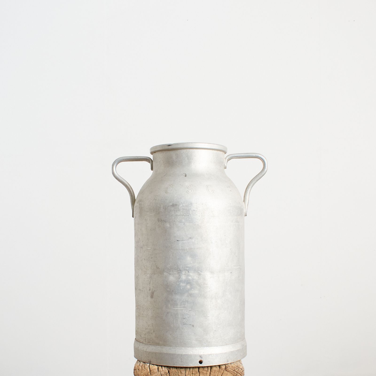 Antique French Aluminium Milk Churn  F photo furniture