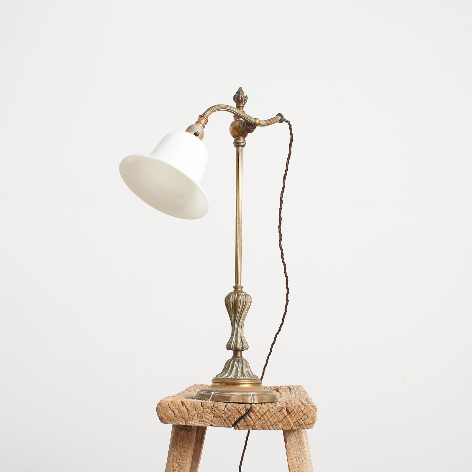 French Antique Brass Rise And Fall Pump Desk Lamp – A