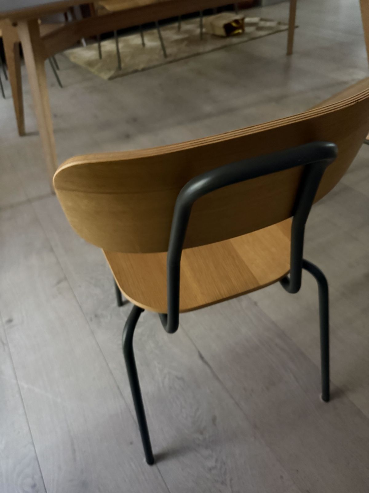Oak And Anthracite Steel Hester Dining Chairs (X6) photo furniture
