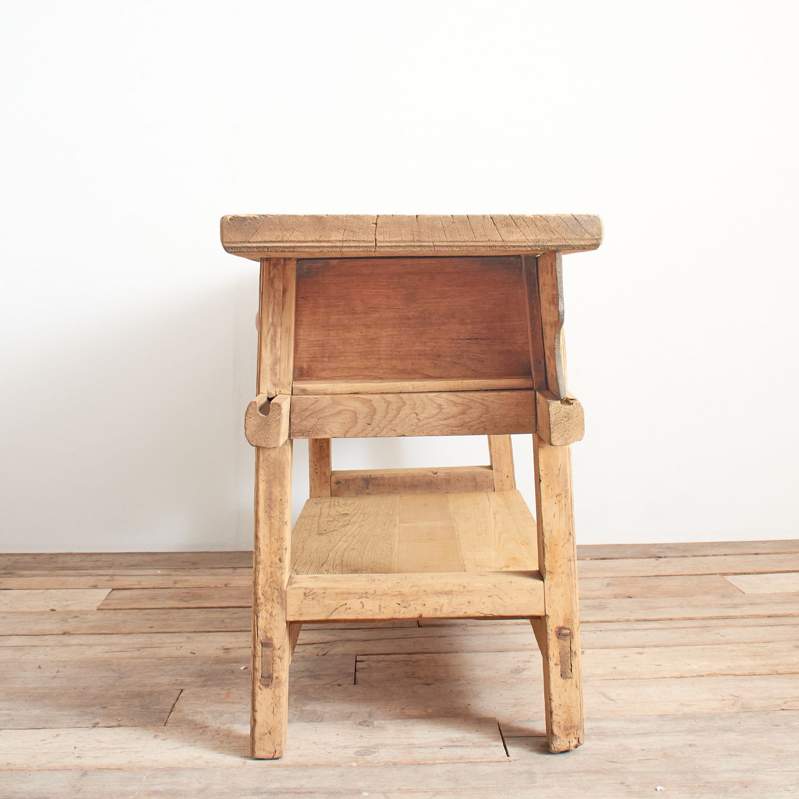 Rustic Reclaimed Antique Console Kitchen Island Bakers Table – C photo vintage