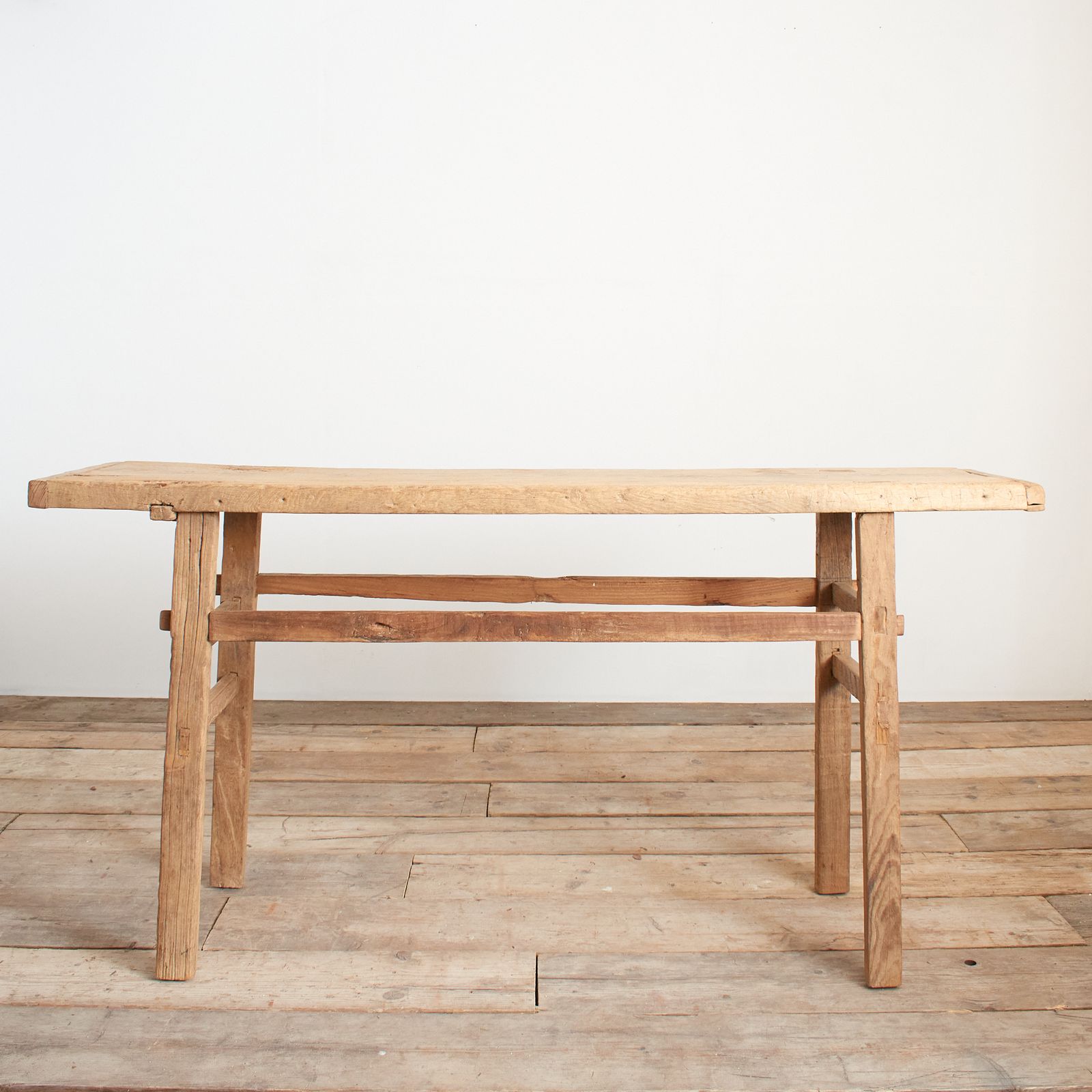 Antique Rustic Elm Console Table – Bd photo for sale