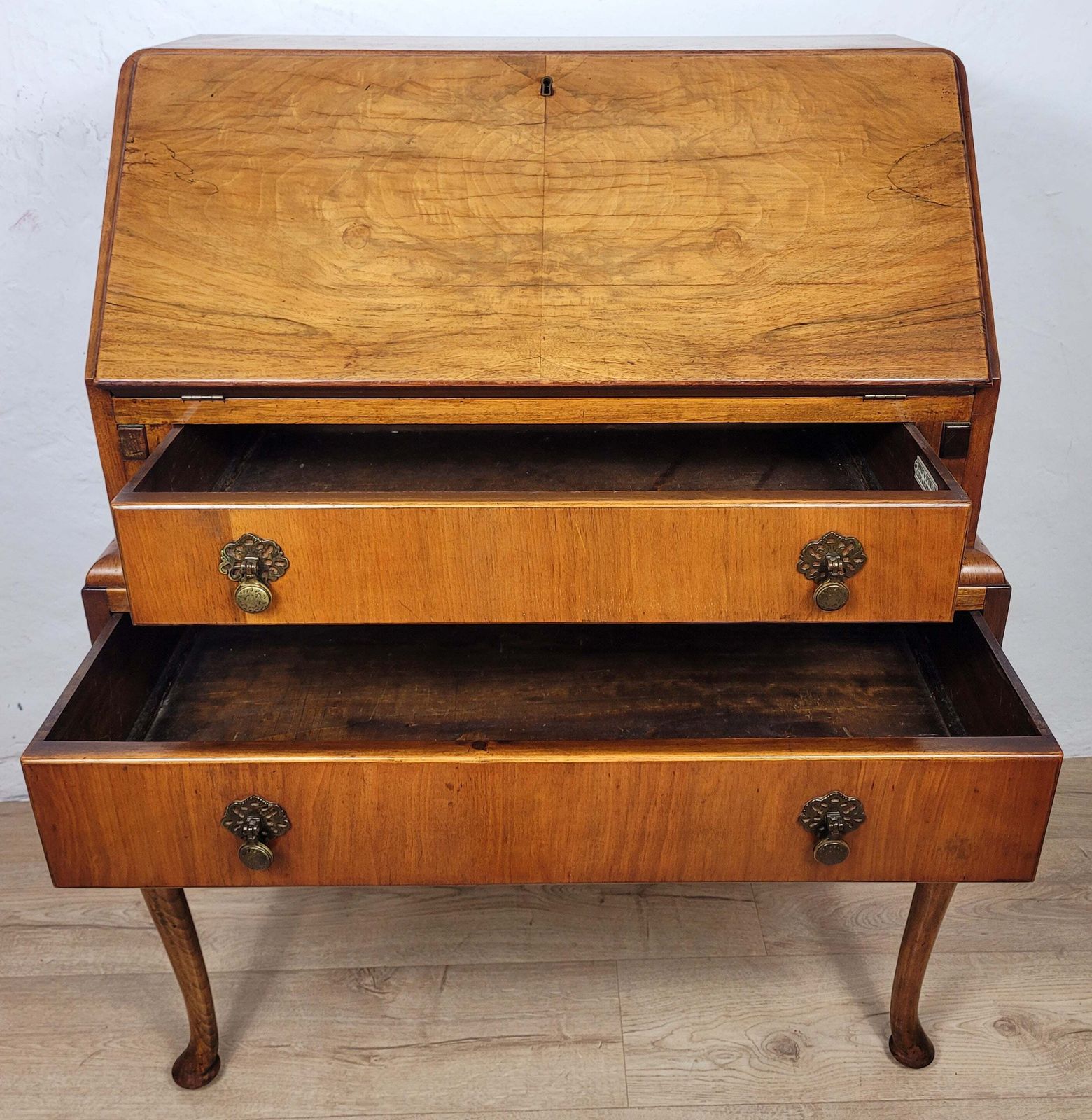 Vintage Writing Desk Denby & Spinks Walnut Cabriole Legs 1940s photo Furniture