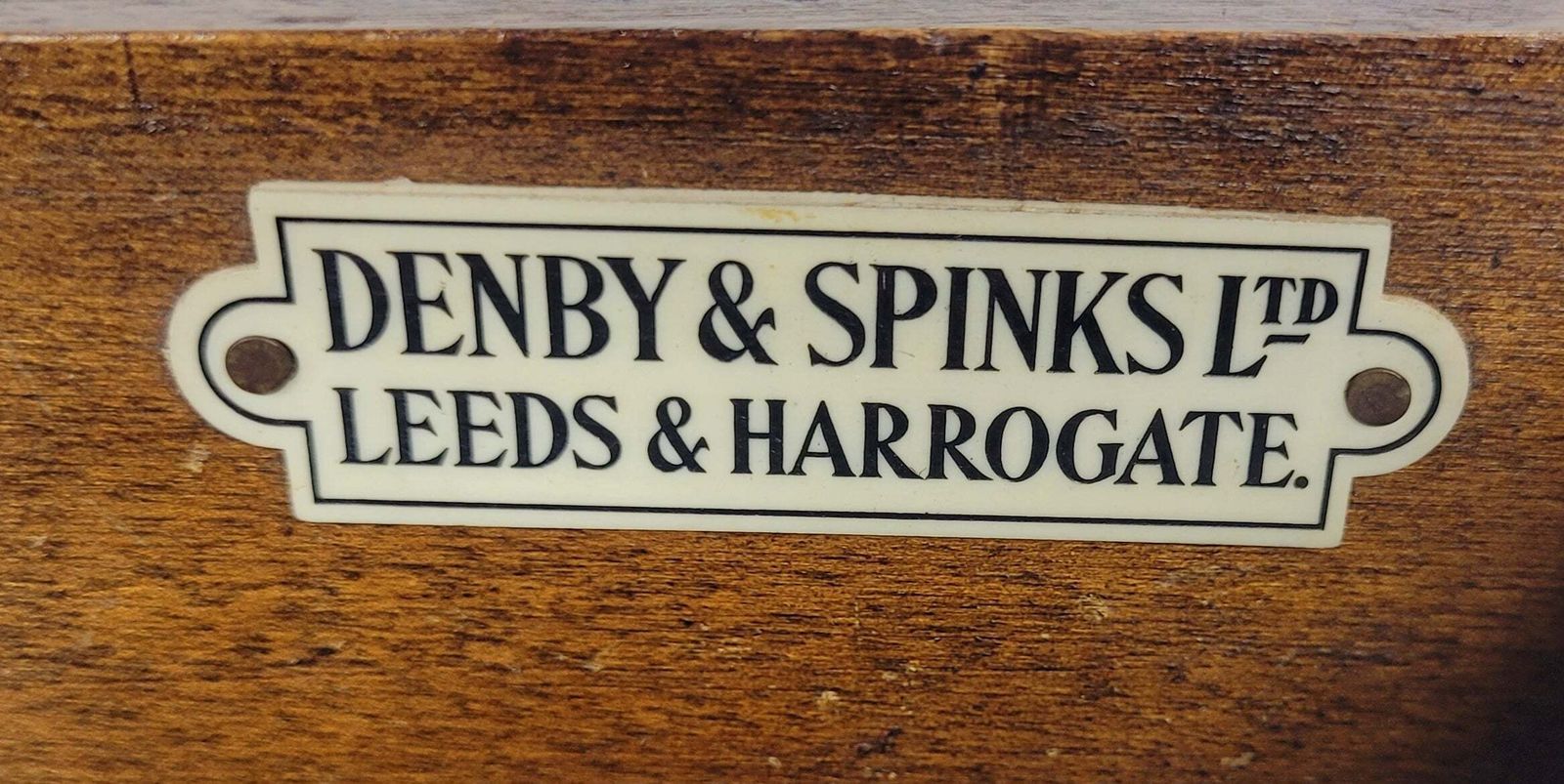 Vintage Writing Desk Denby & Spinks Walnut Cabriole Legs 1940s photo vinterior