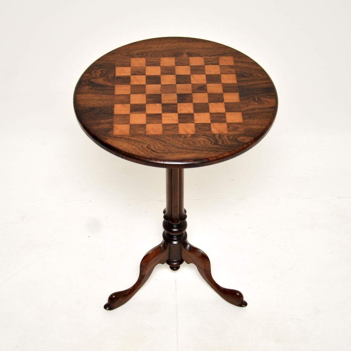 Antique Victorian Inlaid Rosewood Chess Table photo furniture