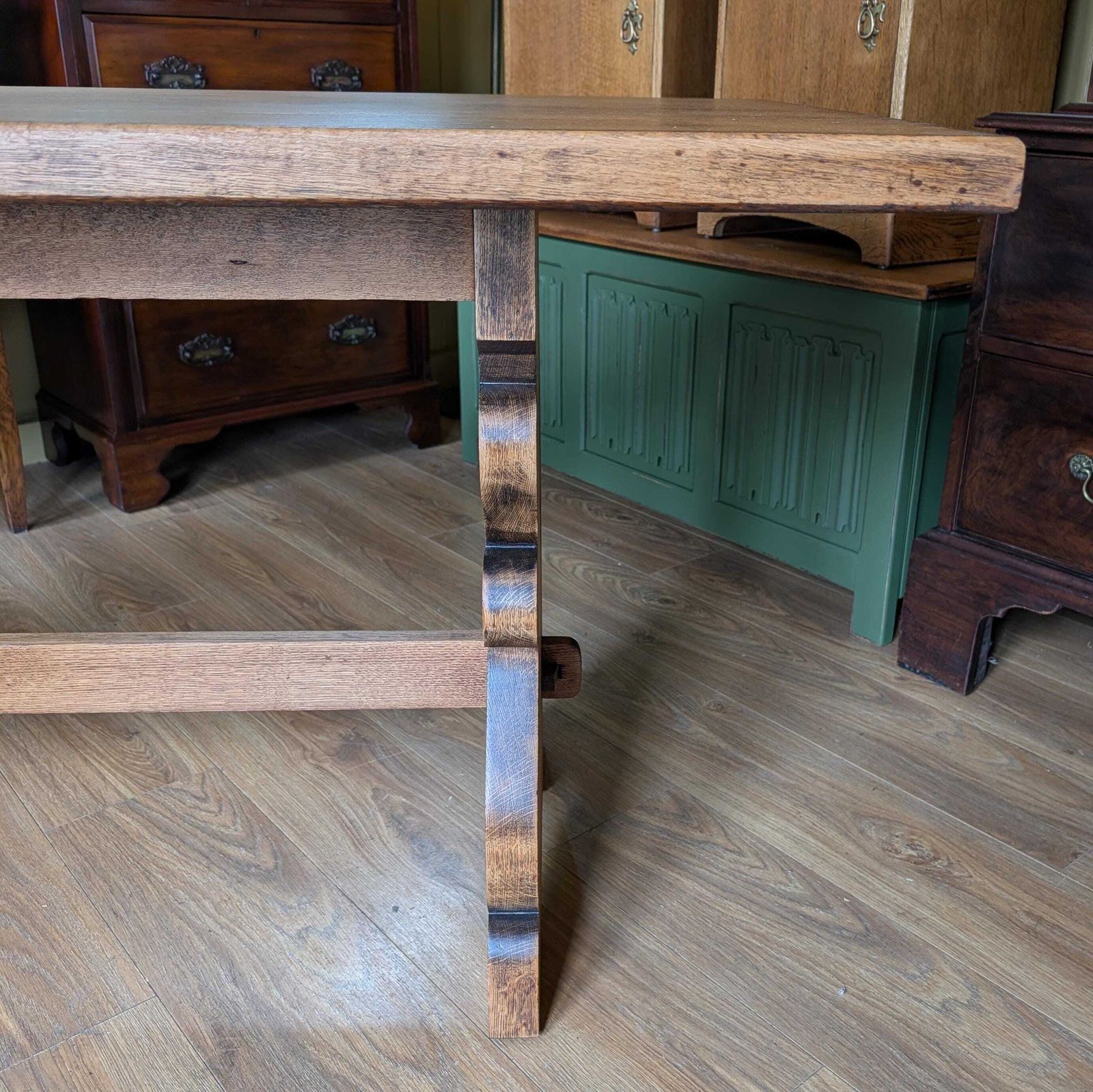 Antique Oak Refectory Table, 1920s photo for sale