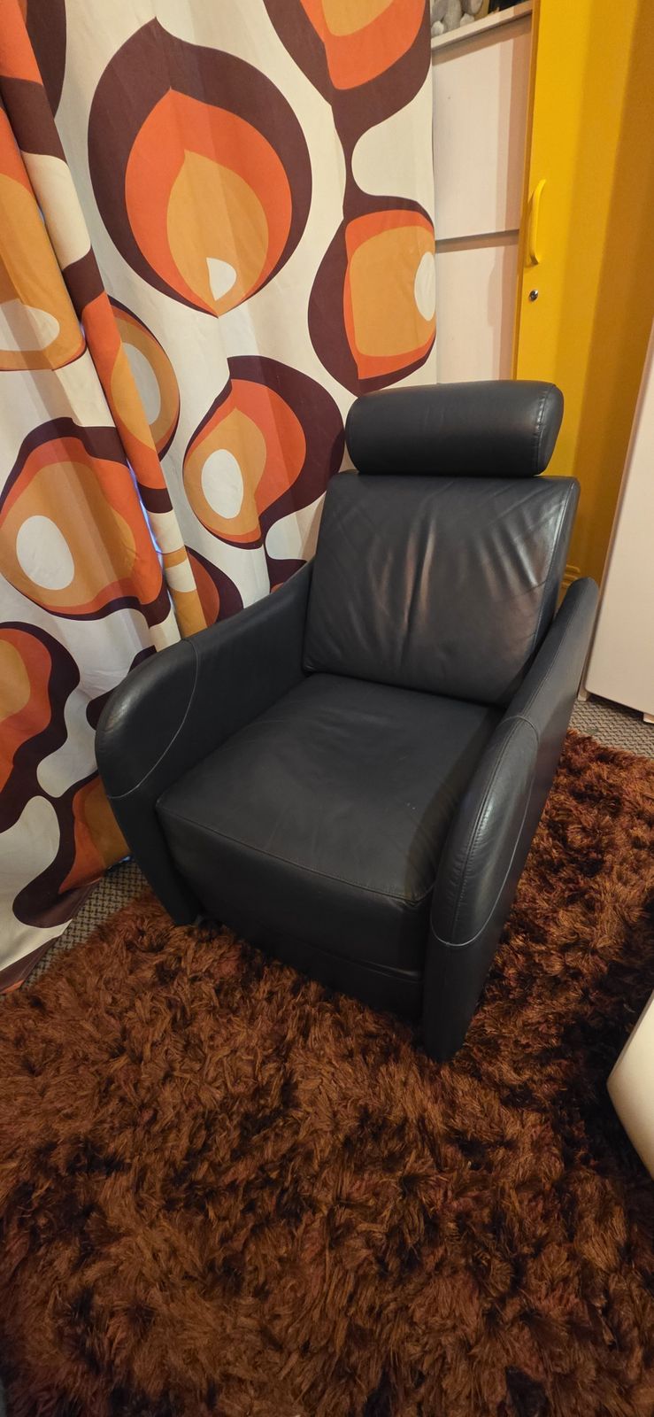 Blue Leather Ligne Roset Petite Sieste Armchair/Recliner photo for sale