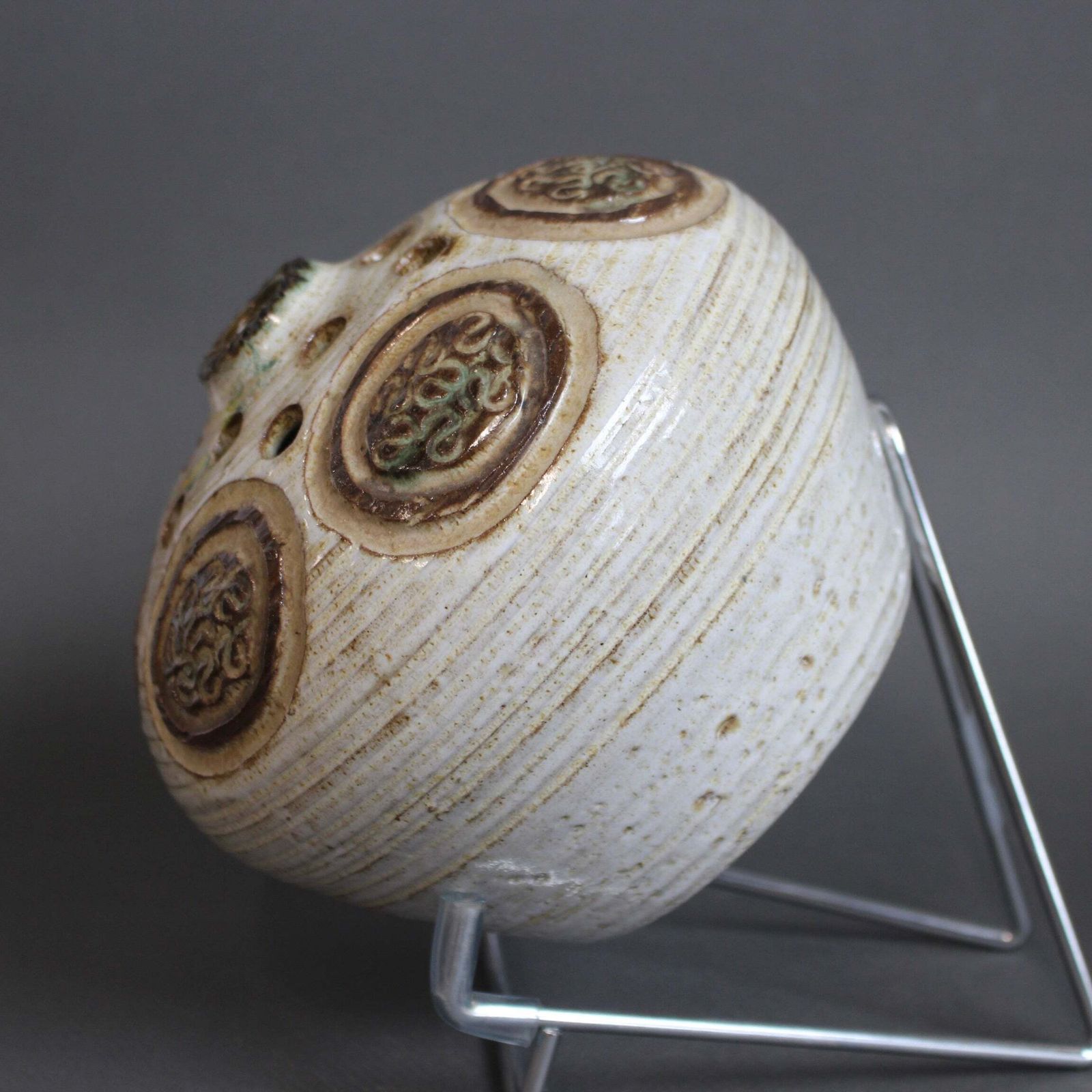 Vintage French Ceramic Flower Holder By Marcel Giraud (Circa 1960s) photo vintage