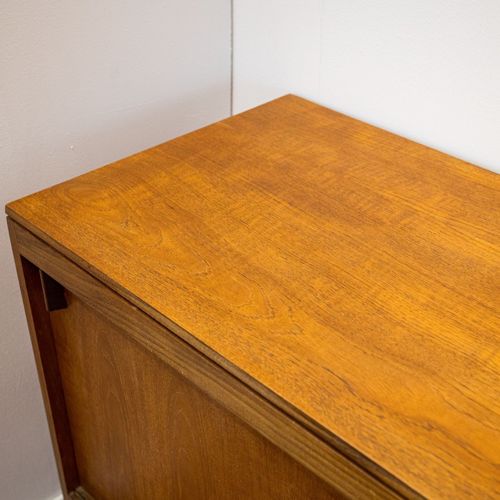 photo buy Archie Shine Long Teak Sliding Door Sideboard