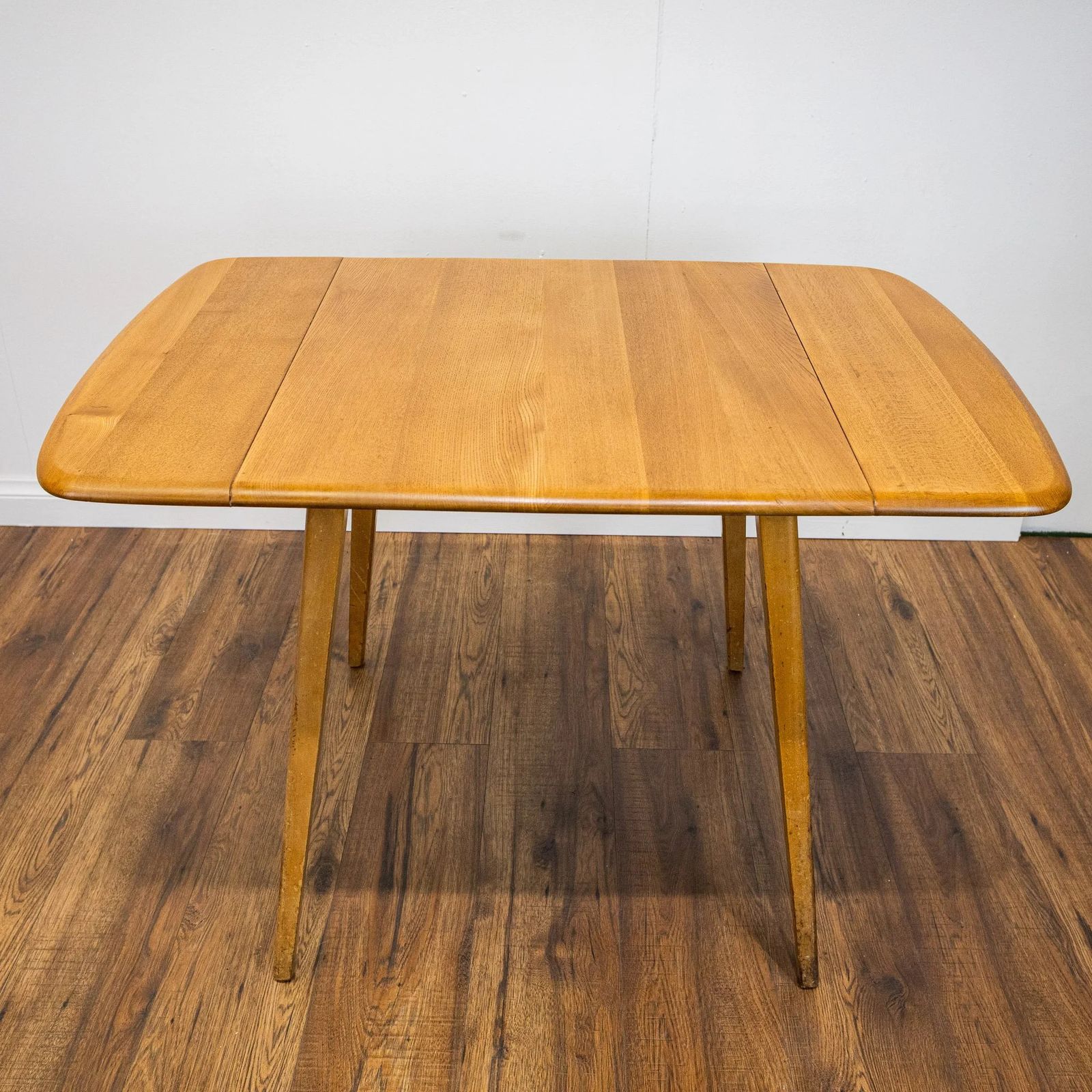 Furniture Ercol Blonde Elm Windsor Drop Leaf Dining Table Model 492 photo