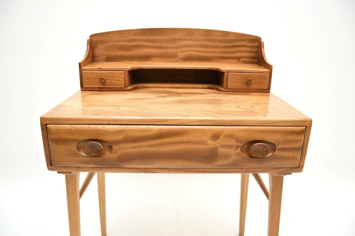 Vintage Ercol Writing Desk In Solid Elm photo buy