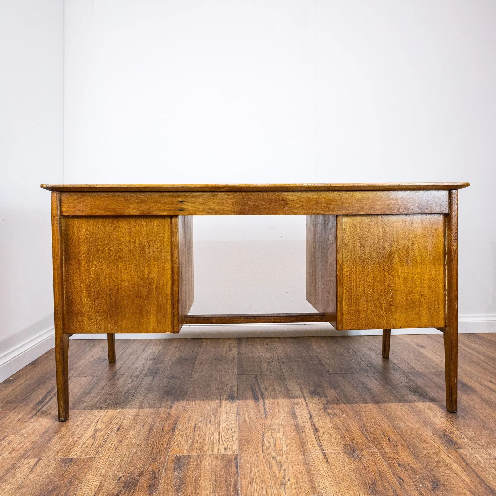 475.0 1950s Large Oak Office Pedestal Desk photo