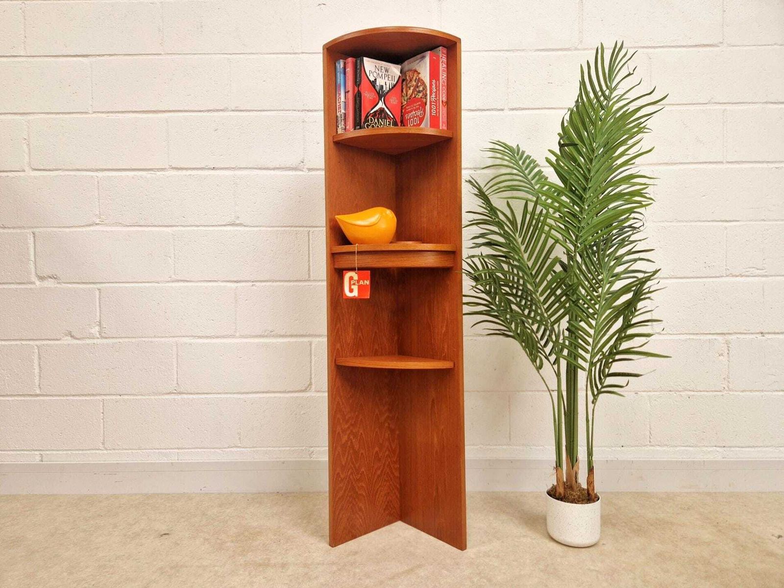 G Plan Fresco Vintage Mid Century Medium Teak Corner Bookshelf Display Pg201b