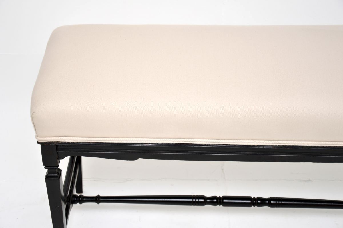 Antique Victorian Ebonised Stool / Bench photo 683.0