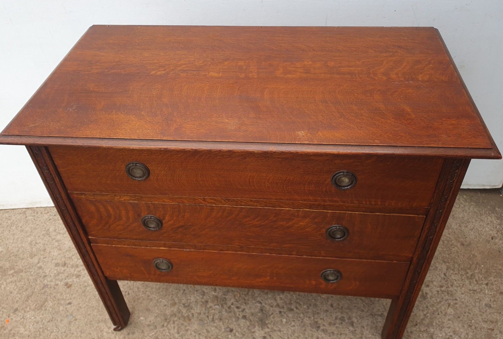Oak Art Deco / Arts And Crafts Chest Of Drawers photo 175.0