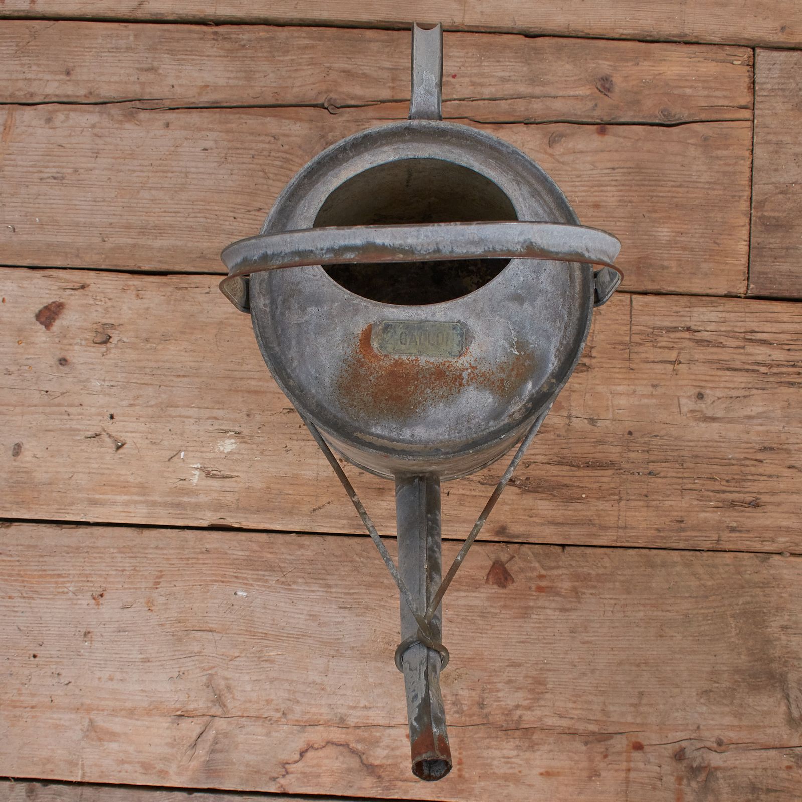 Antique Galvanised Watering Can – H photo Garden Decor