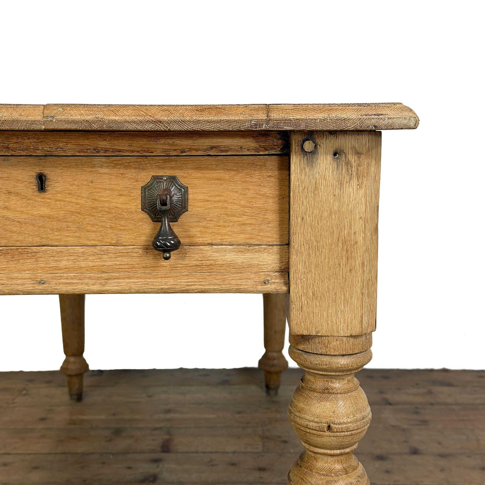 Antique Light Oak Kitchen Table | Kitchen Table | Antique Dining Table | Antique Pine Tables photo 695.0