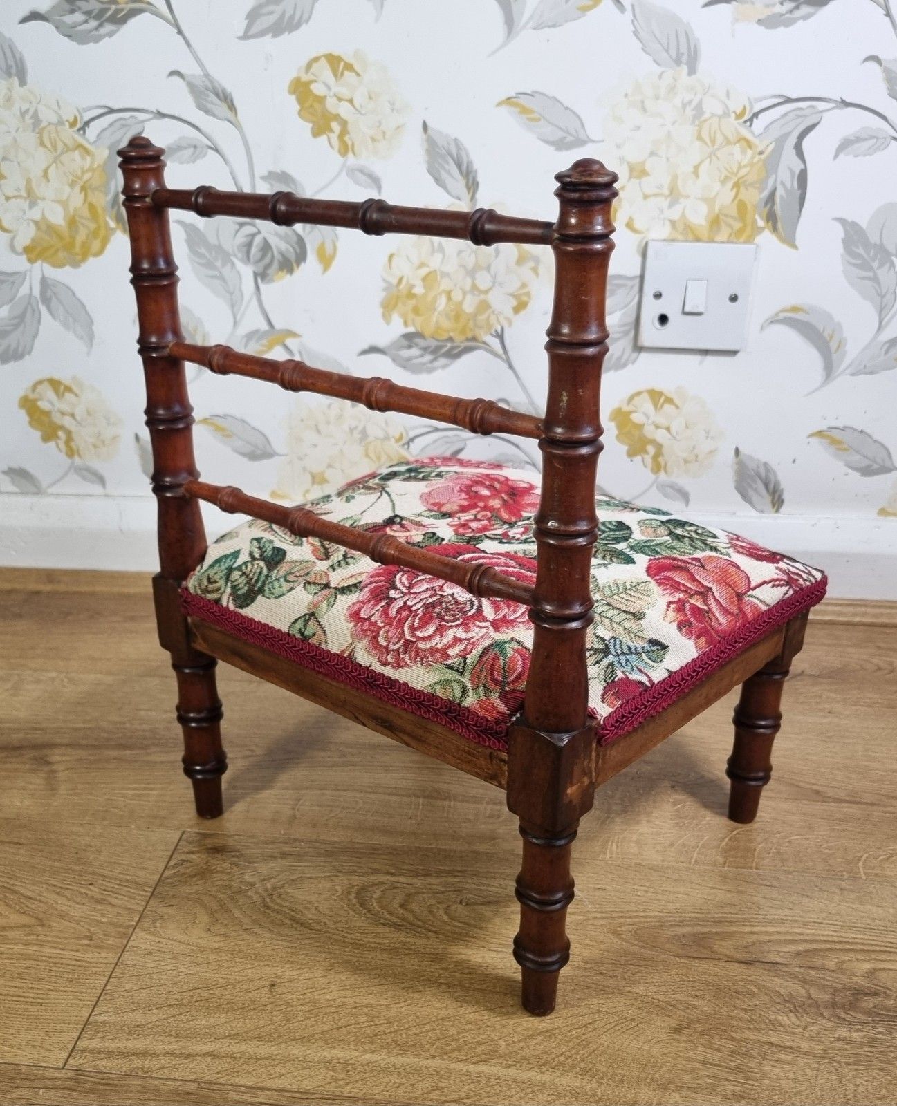 Small Antique French Faux Bamboo Wooden Chair Display Teddy Dolls Low Child Size photo 175.0