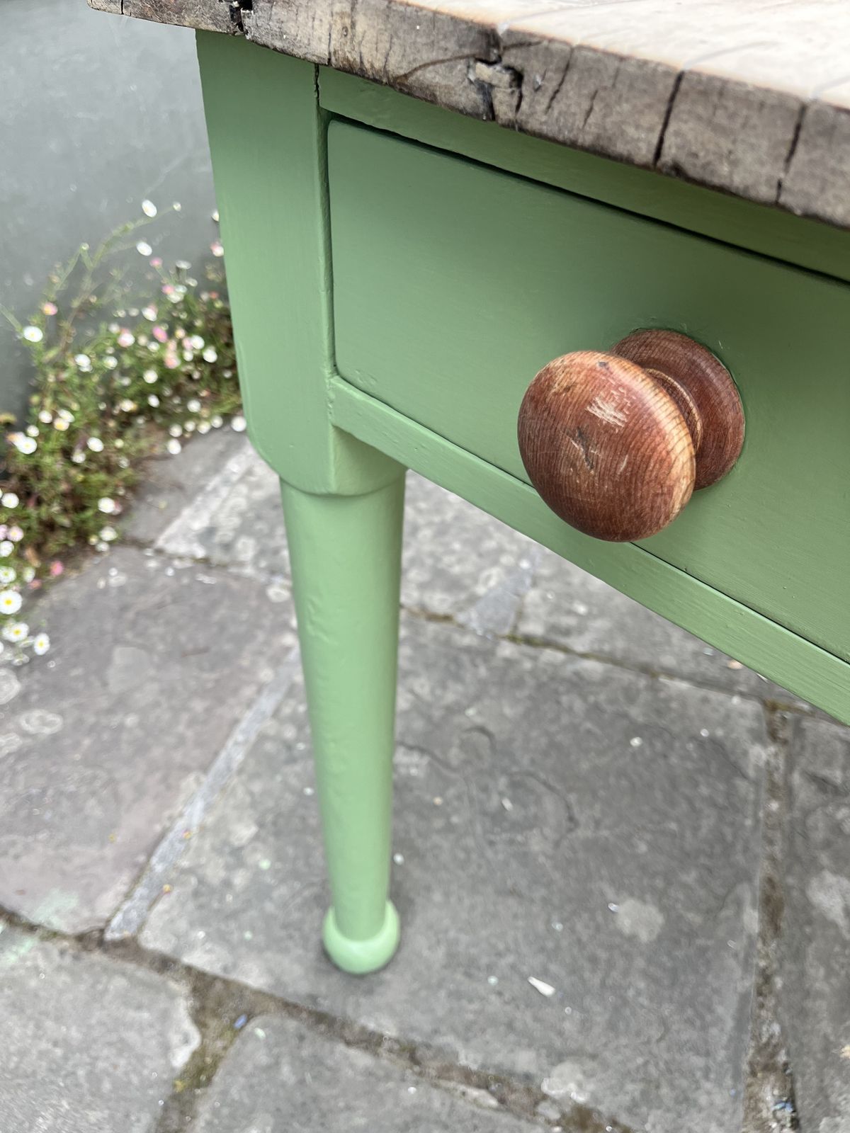 photo buy Victorian Pine Farmhouse Table Painted Green