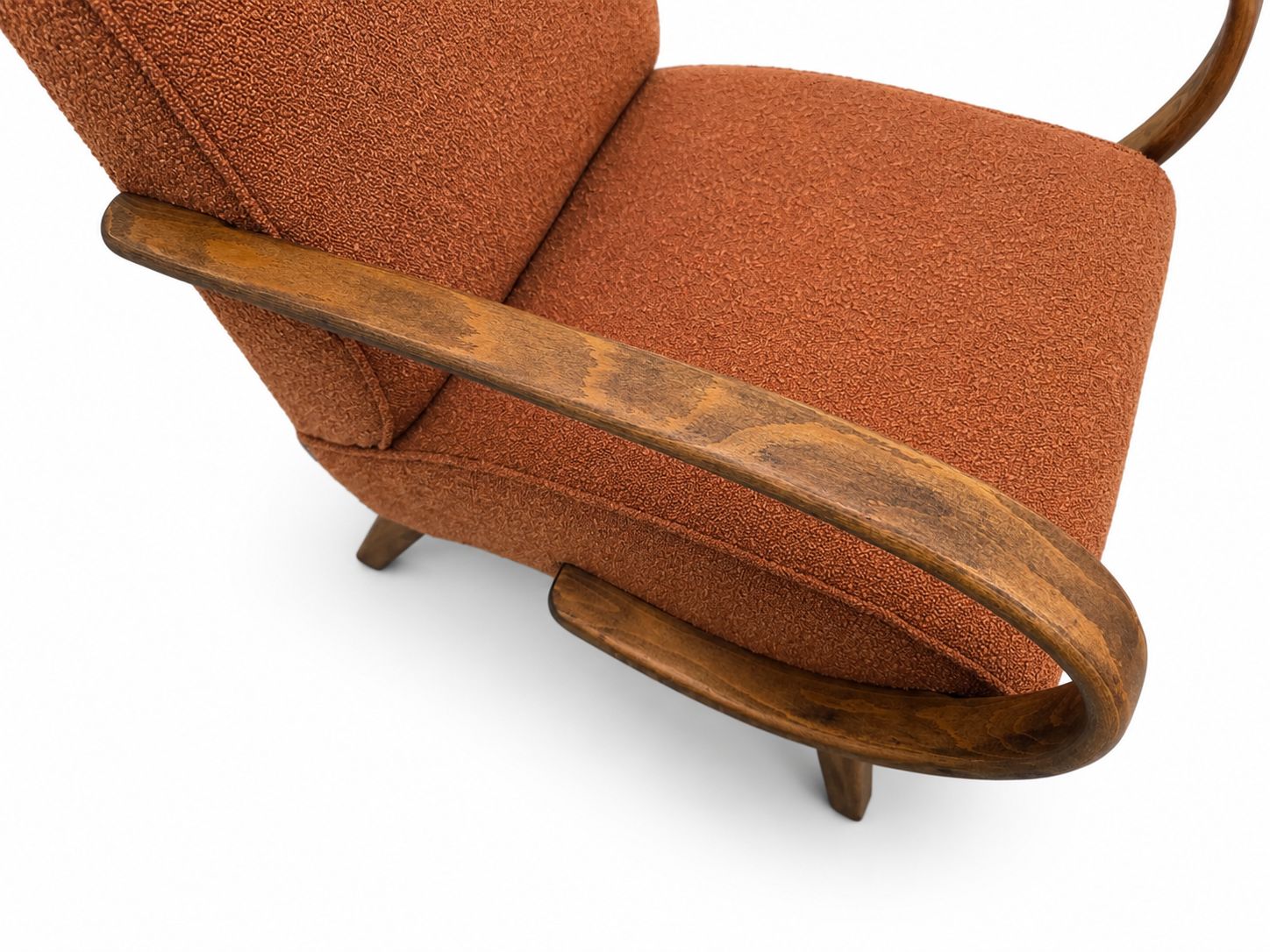 1930s Jindrich Halabala Bentwood Armchairs In Rusty Orange Set photo furniture