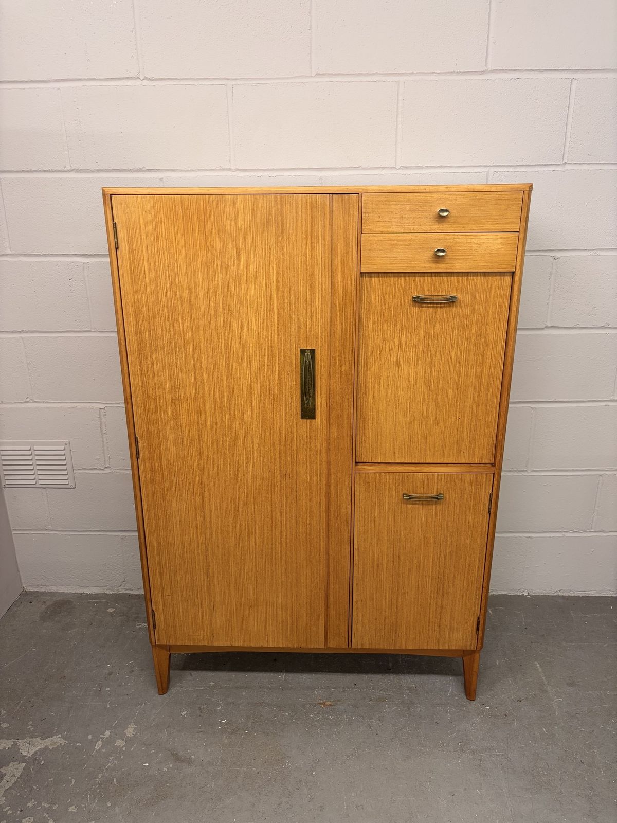 Mid Century Retro Teak Gentleman’s Wardrobe By Remploy