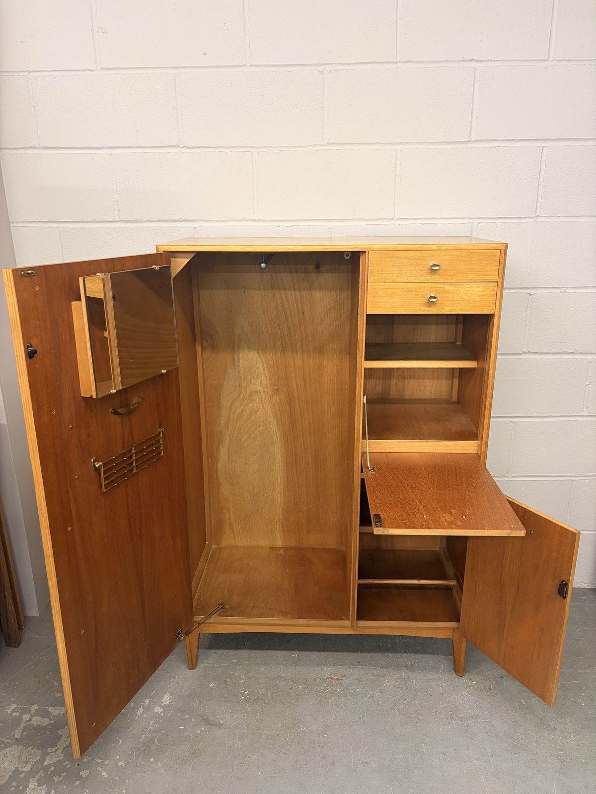 Mid Century Retro Teak Gentleman’s Wardrobe By Remploy photo for sale